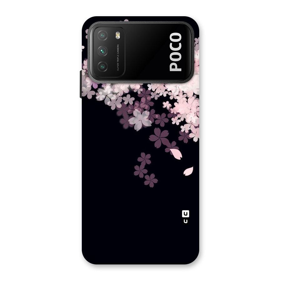 Cherry Flowers Pink Back Case for Poco M3