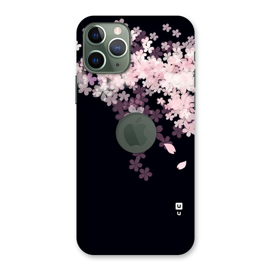 Cherry Flowers Pink Back Case for iPhone 11 Pro Logo  Cut