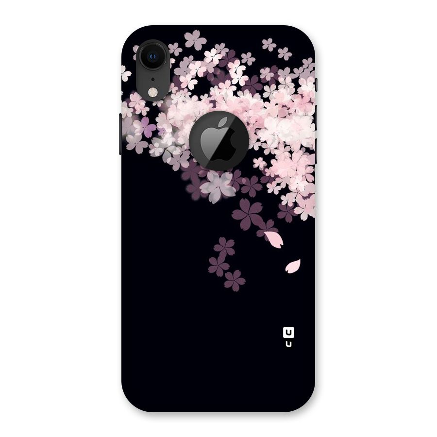 Cherry Flowers Pink Back Case for iPhone XR Logo Cut