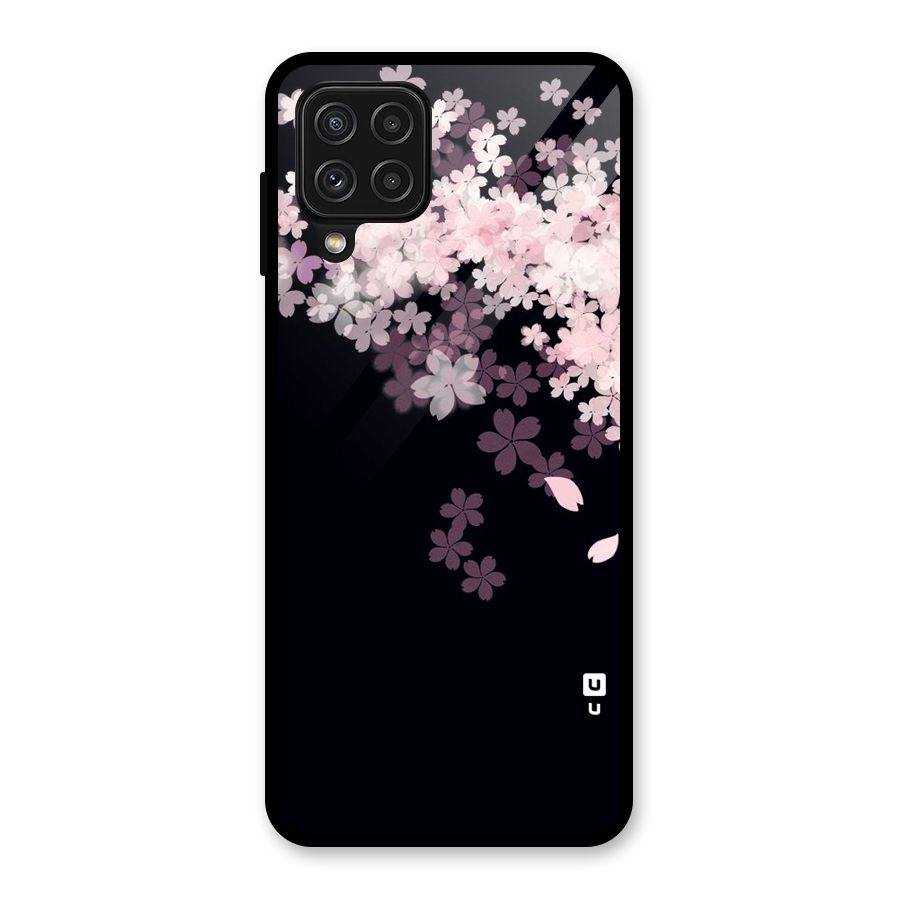 Cherry Flowers Pink Glass Back Case for Galaxy A22 4G