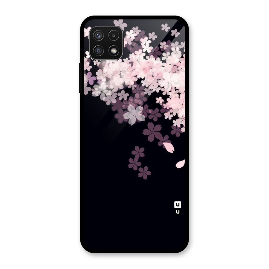 Cherry Flowers Pink Glass Back Case for Galaxy A22 5G