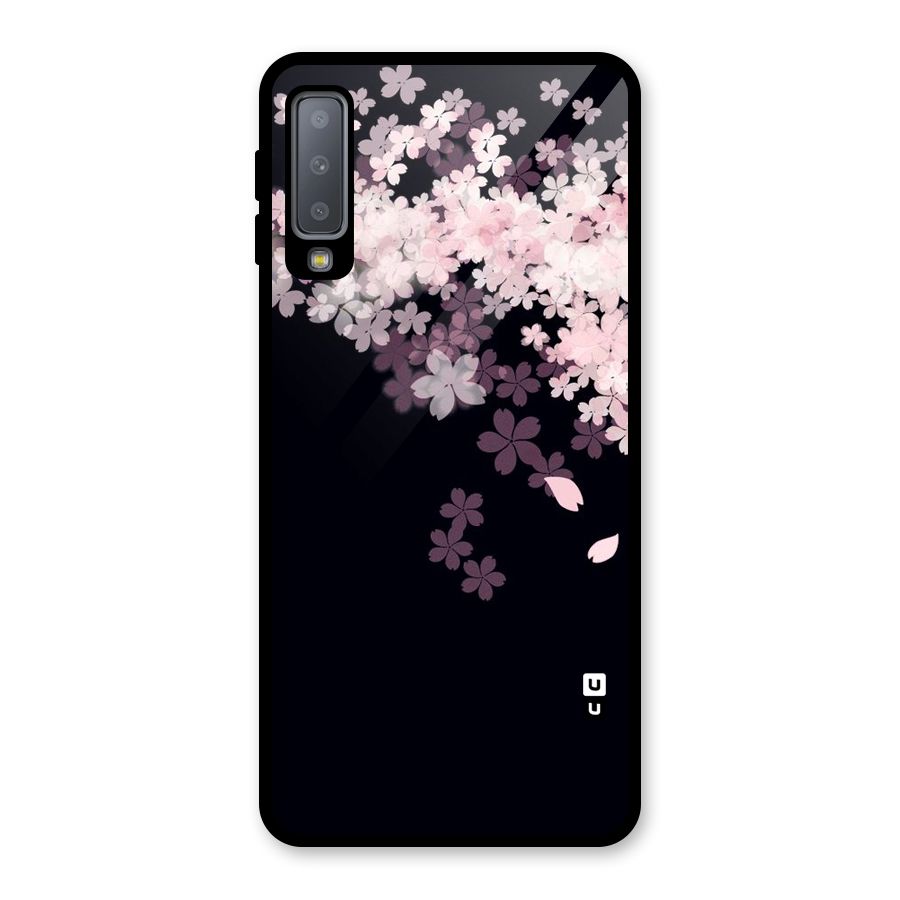 Cherry Flowers Pink Glass Back Case for Galaxy A7 (2018)