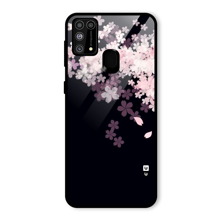 Cherry Flowers Pink Glass Back Case for Galaxy M31
