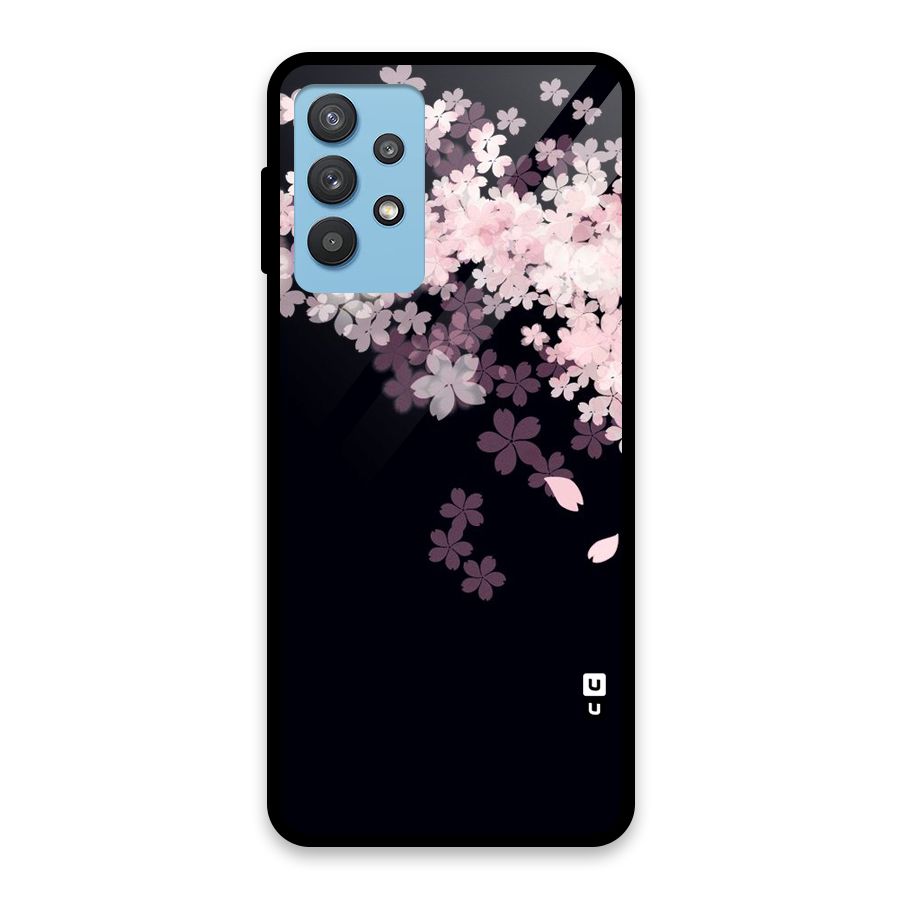 Cherry Flowers Pink Glass Back Case for Galaxy M32 5G