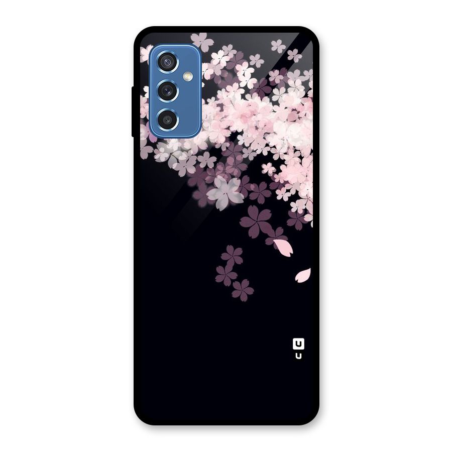 Cherry Flowers Pink Glass Back Case for Galaxy M52 5G