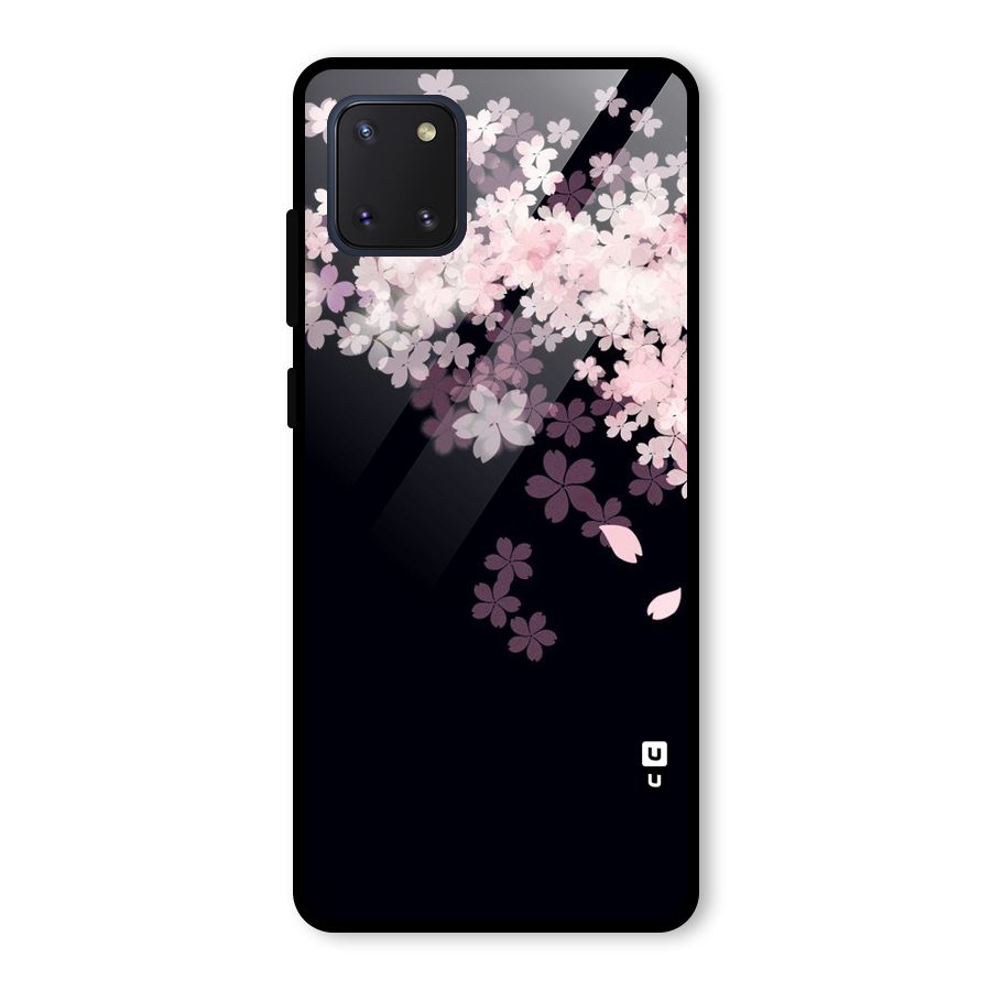 Cherry Flowers Pink Glass Back Case for Galaxy Note 10 Lite