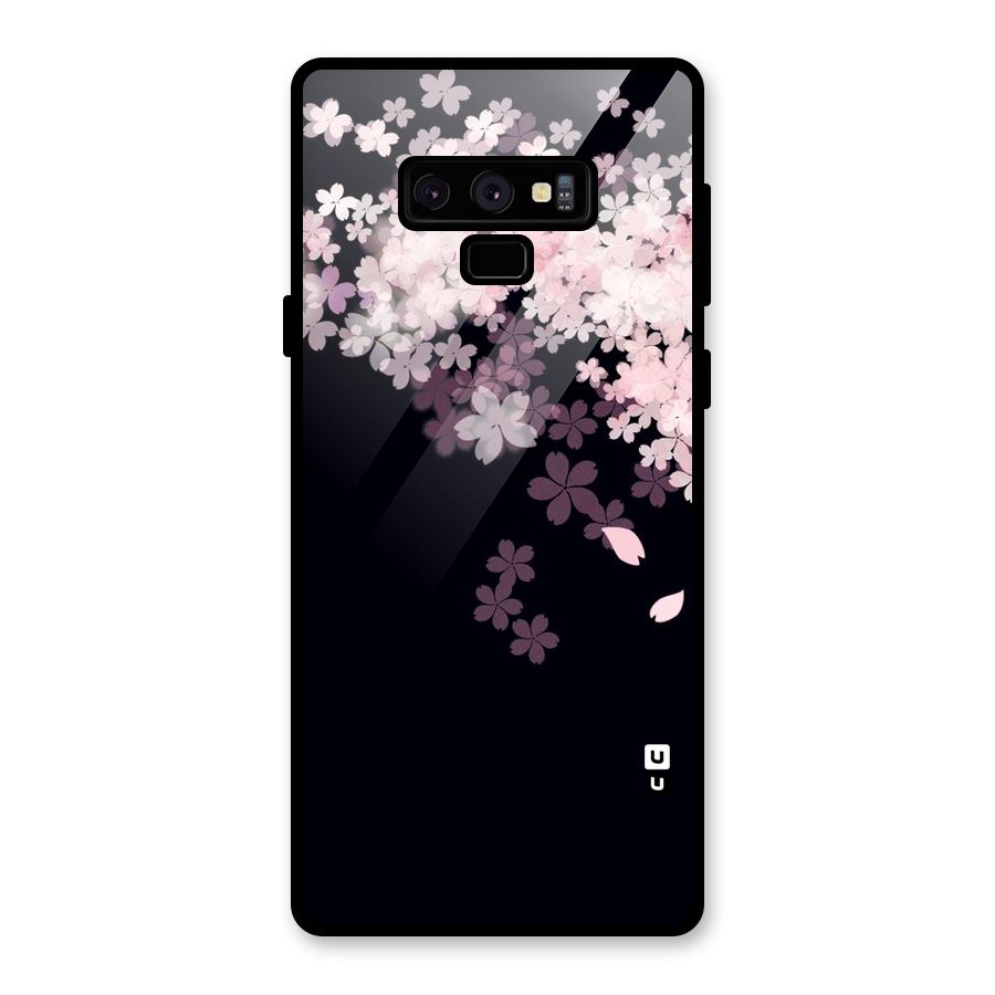 Cherry Flowers Pink Glass Back Case for Galaxy Note 9