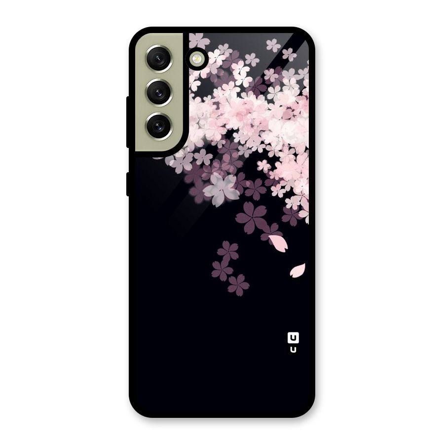 Cherry Flowers Pink Glass Back Case for Galaxy S21 FE 5G