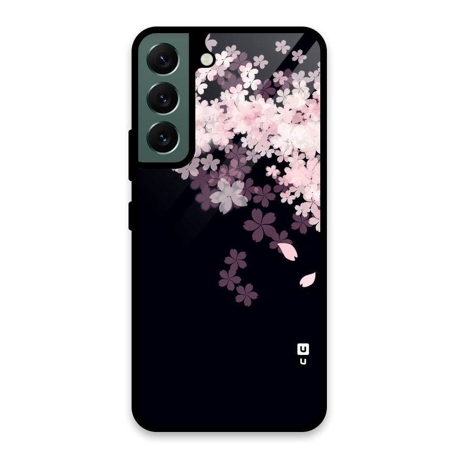 Cherry Flowers Pink Glass Back Case for Galaxy S22 5G