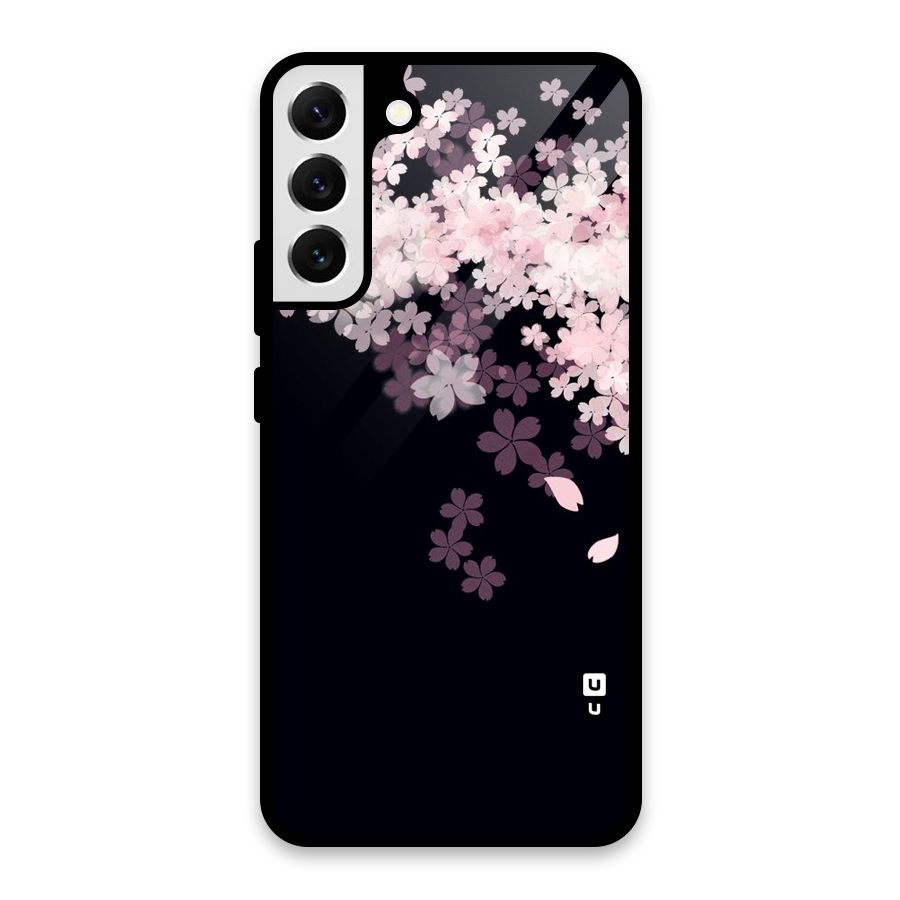 Cherry Flowers Pink Glass Back Case for Galaxy S22 Plus 5G