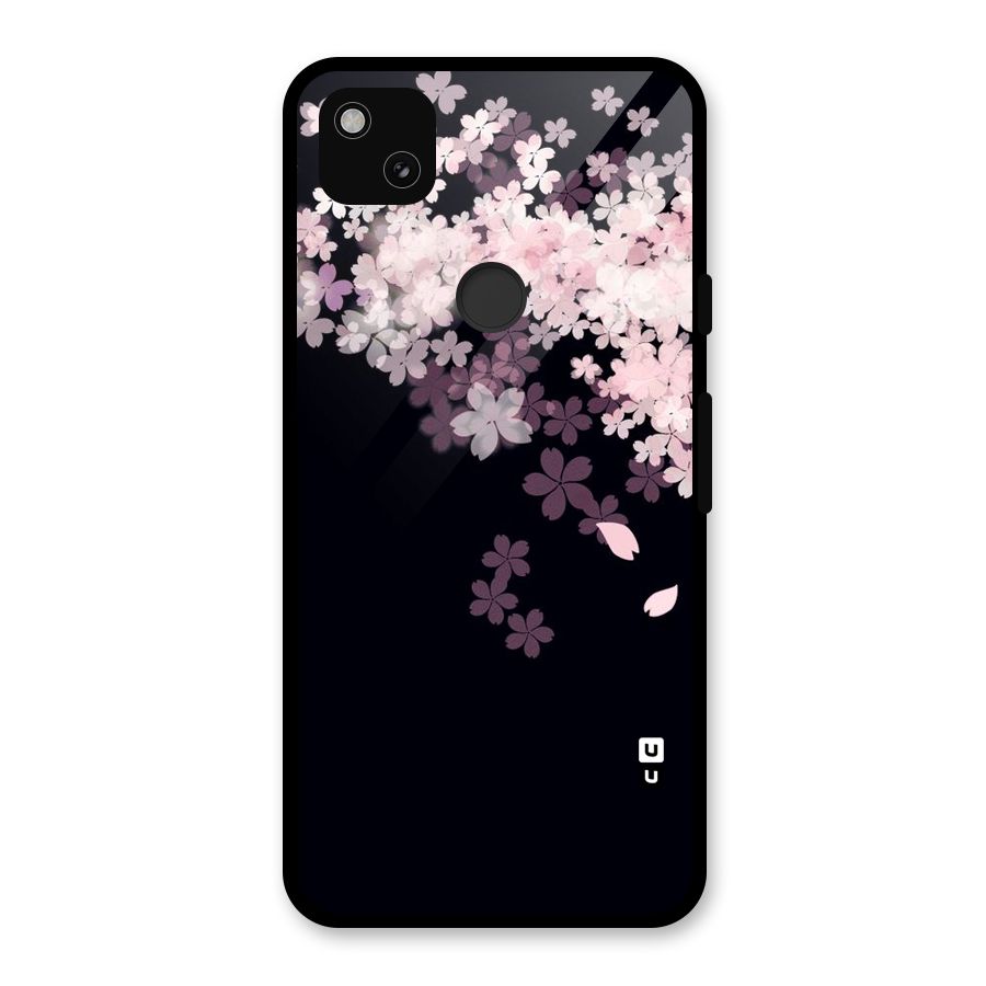 Cherry Flowers Pink Glass Back Case for Google Pixel 4a