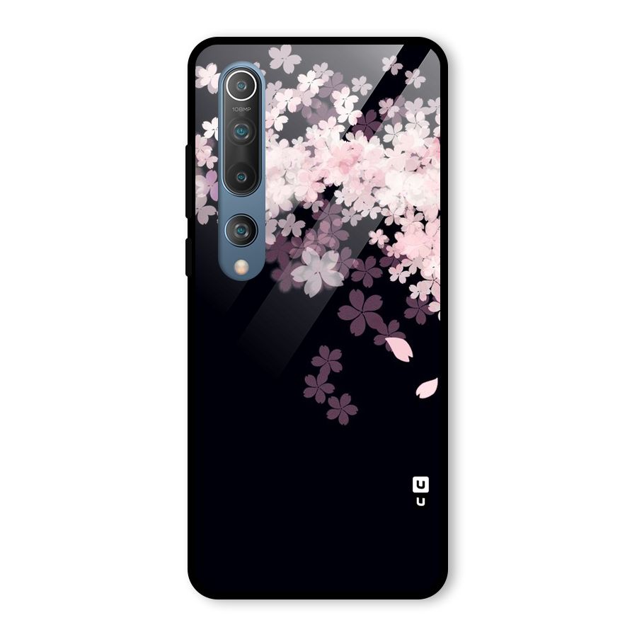 Cherry Flowers Pink Glass Back Case for Mi 10