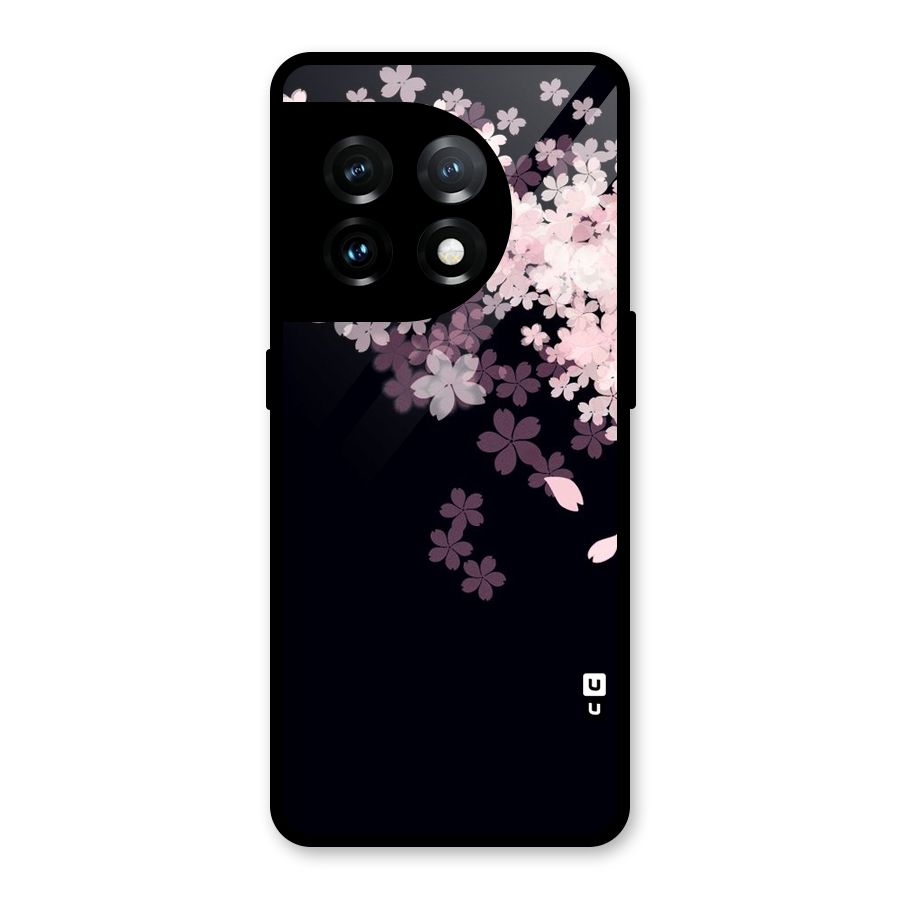 Cherry Flowers Pink Glass Back Case for OnePlus 11