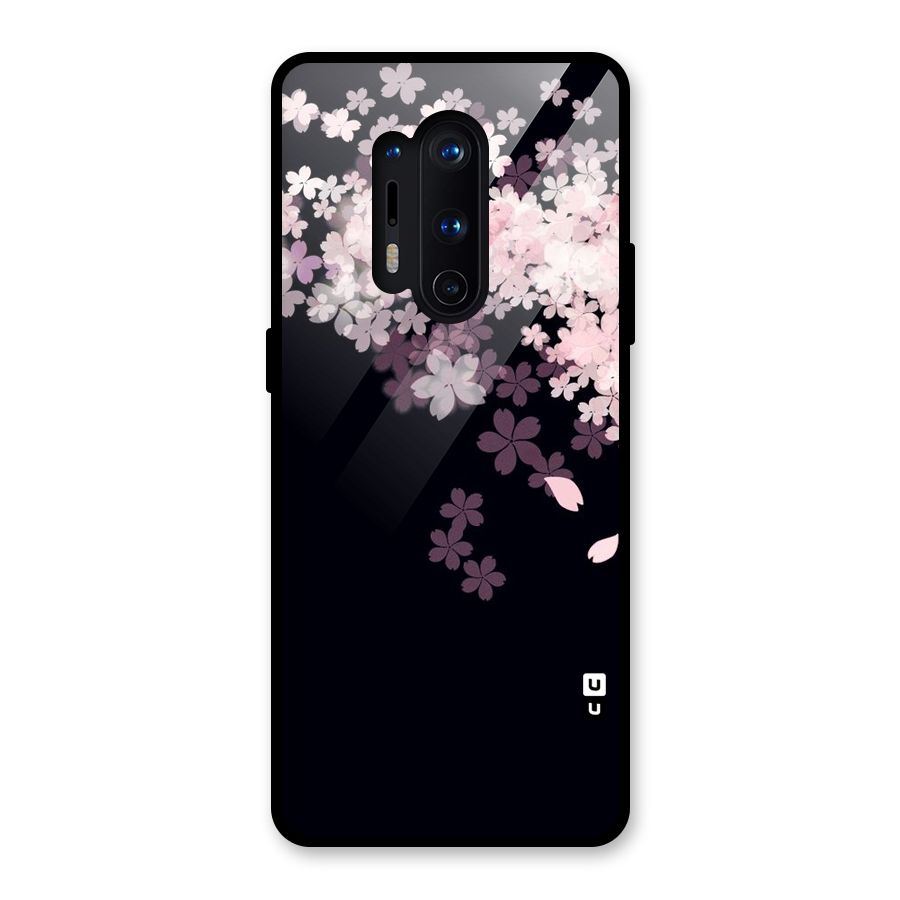 Cherry Flowers Pink Glass Back Case for OnePlus 8 Pro