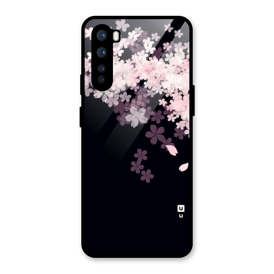 Cherry Flowers Pink Glass Back Case for OnePlus Nord