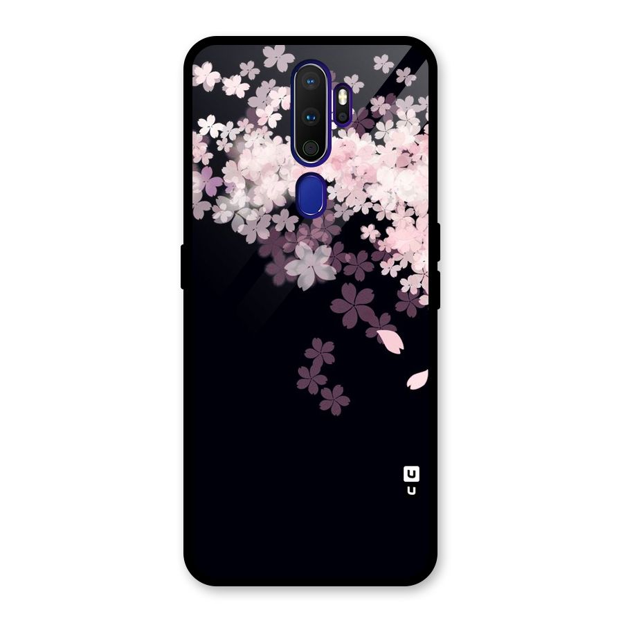 Cherry Flowers Pink Glass Back Case for Oppo A9 (2020)