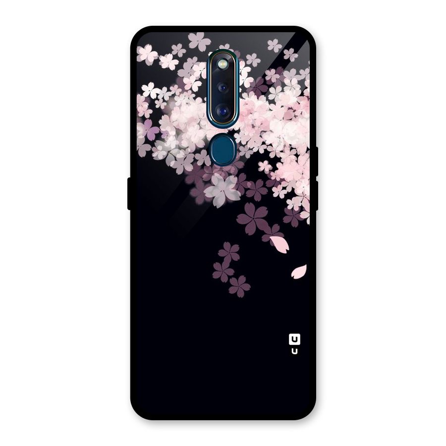 Cherry Flowers Pink Glass Back Case for Oppo F11 Pro