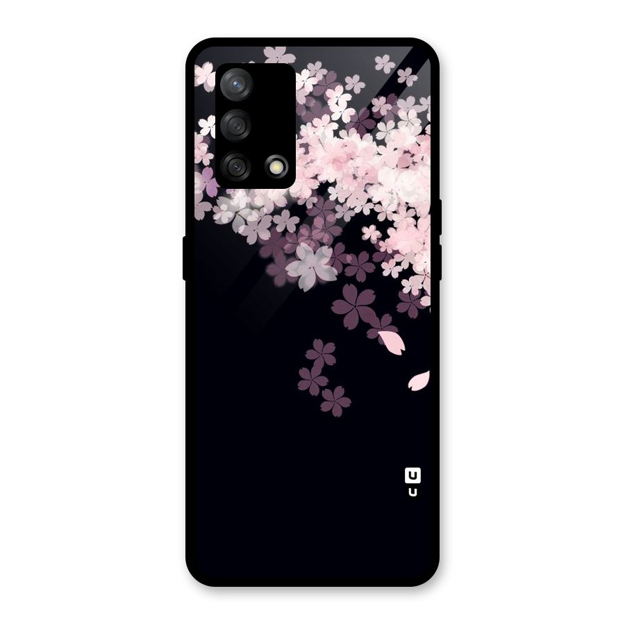 Cherry Flowers Pink Glass Back Case for Oppo F19