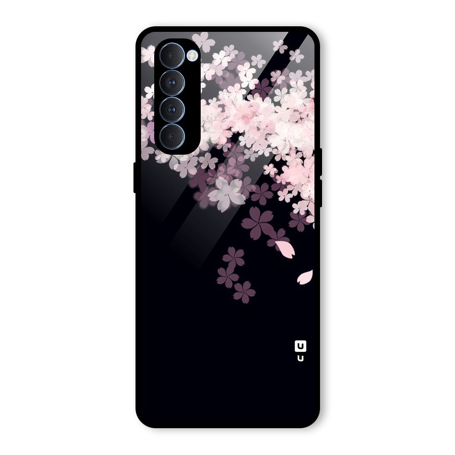 Cherry Flowers Pink Glass Back Case for Oppo Reno4 Pro