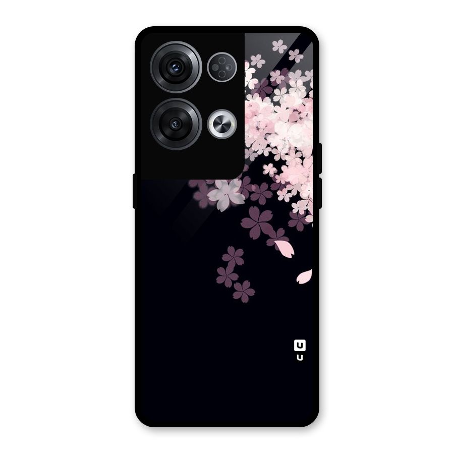 Cherry Flowers Pink Glass Back Case for Oppo Reno8 Pro 5G