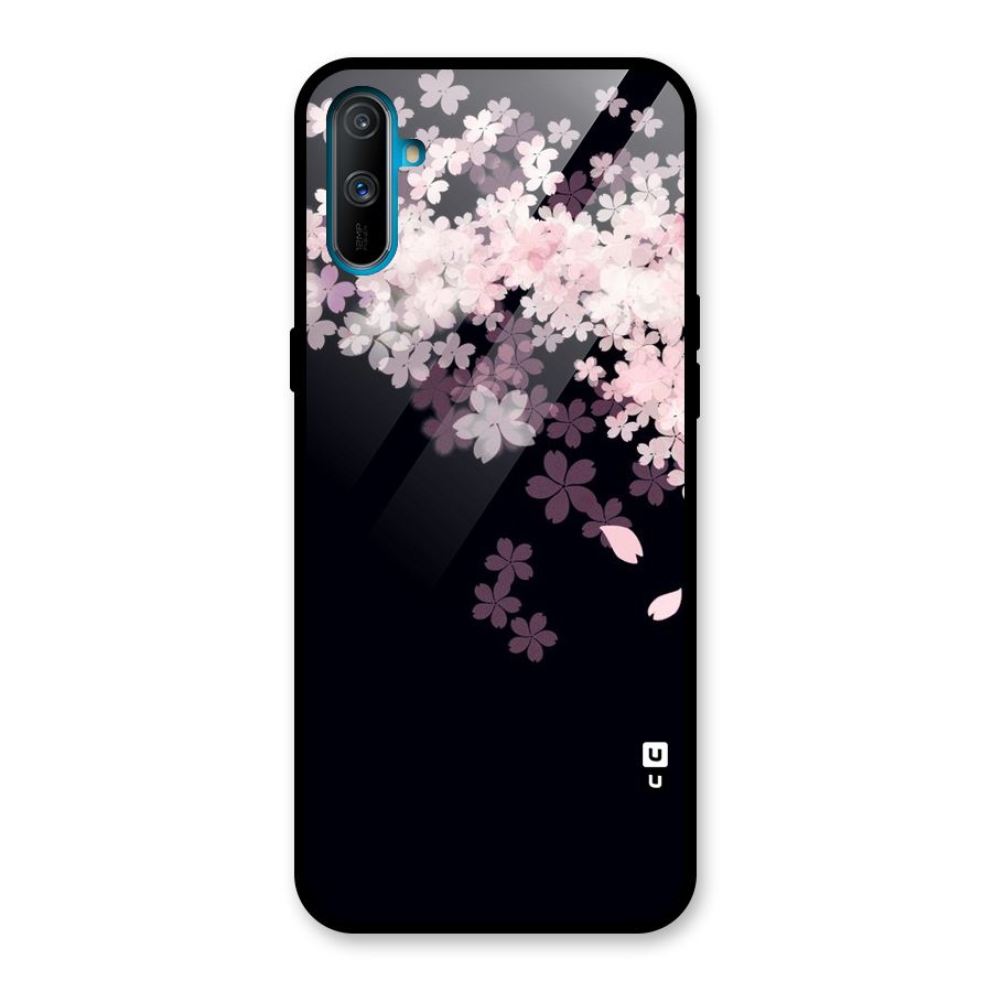 Cherry Flowers Pink Glass Back Case for Realme C3