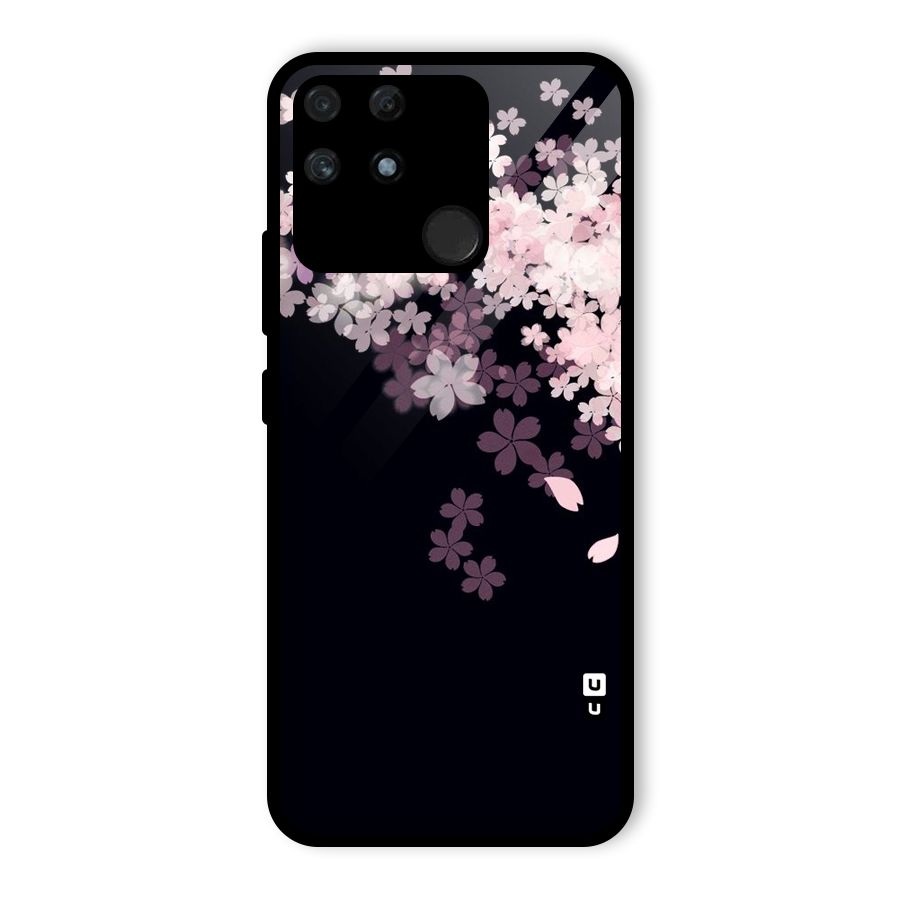 Cherry Flowers Pink Glass Back Case for Realme Narzo 50A