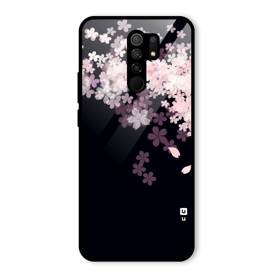Cherry Flowers Pink Glass Back Case for Redmi 9 Prime