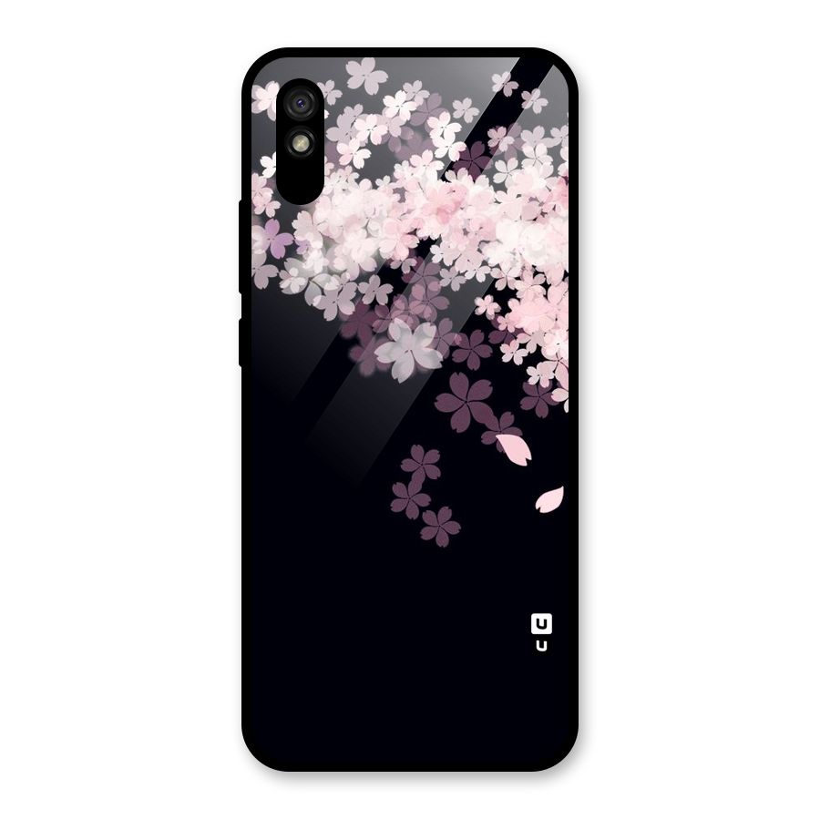 Cherry Flowers Pink Glass Back Case for Redmi 9i