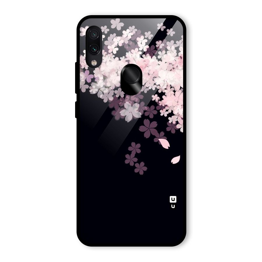 Cherry Flowers Pink Glass Back Case for Redmi Note 7