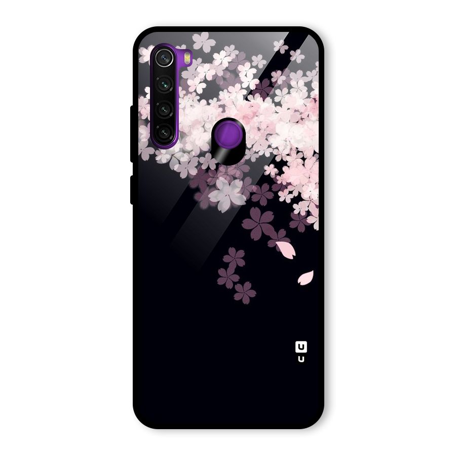 Cherry Flowers Pink Glass Back Case for Redmi Note 8