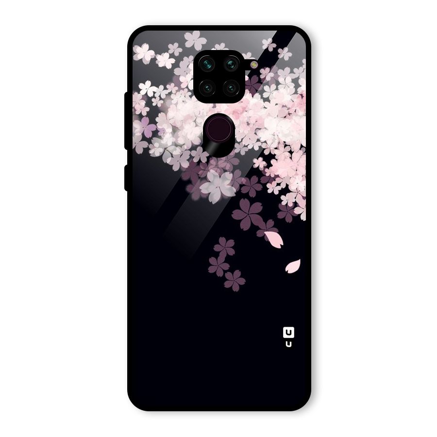 Cherry Flowers Pink Glass Back Case for Redmi Note 9