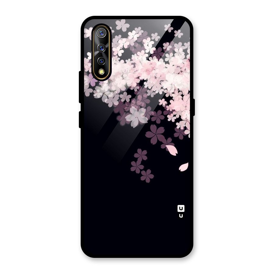 Cherry Flowers Pink Glass Back Case for Vivo S1