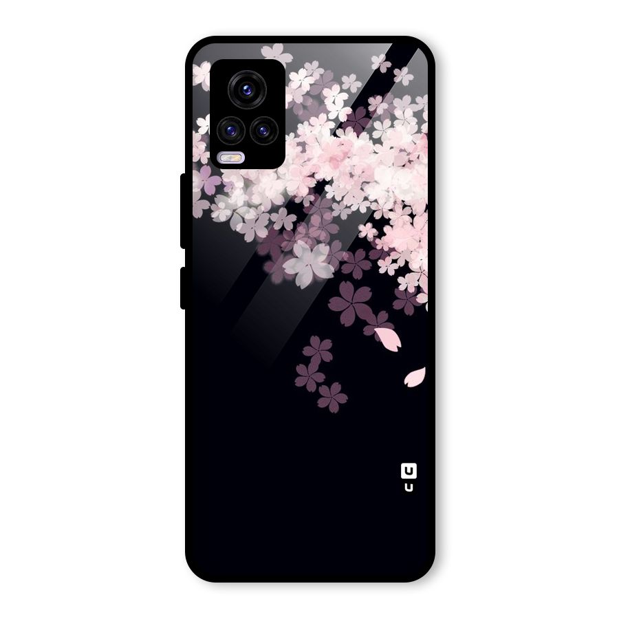 Cherry Flowers Pink Glass Back Case for Vivo V20