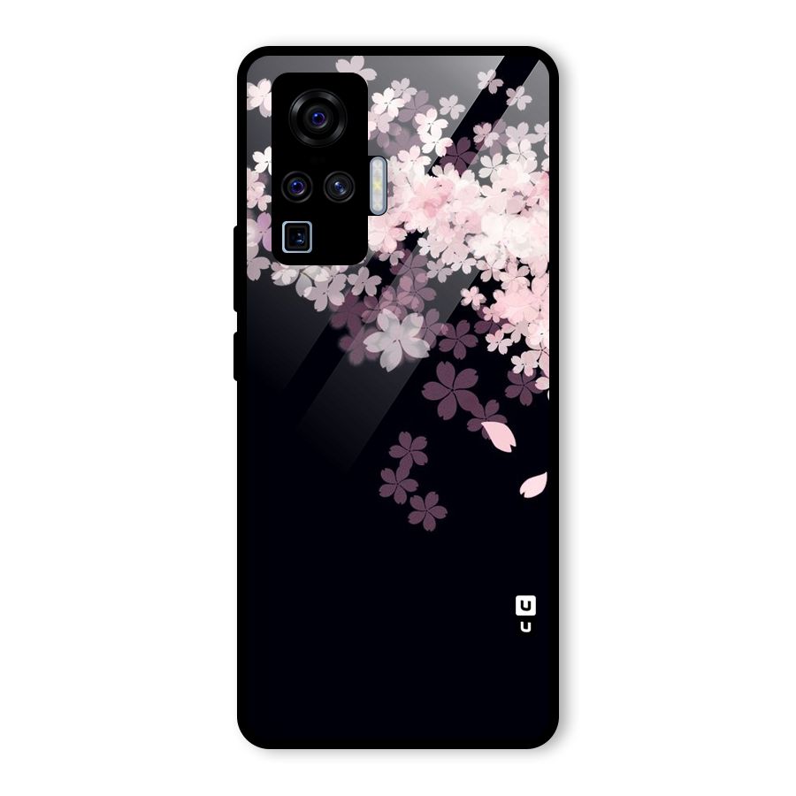Cherry Flowers Pink Glass Back Case for Vivo X50 Pro