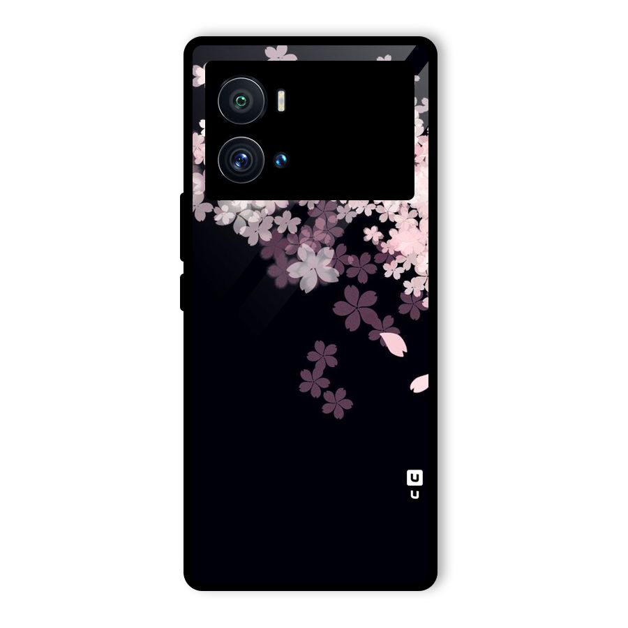 Cherry Flowers Pink Glass Back Case for Vivo iQOO 9 Pro
