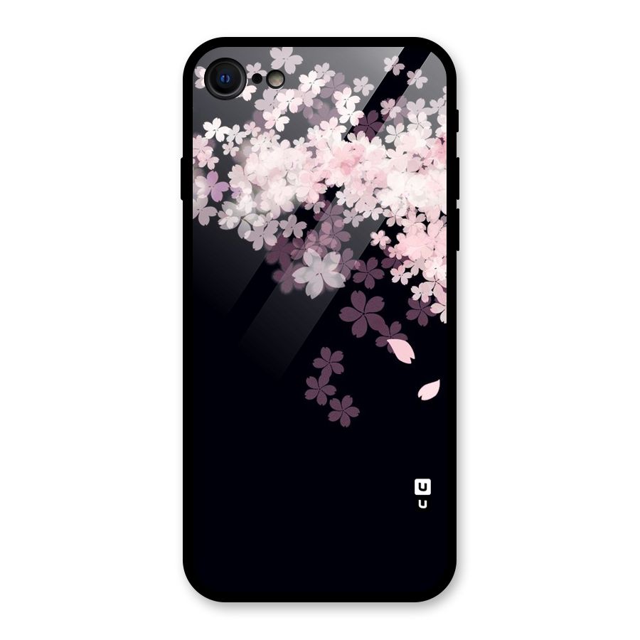 Cherry Flowers Pink Glass Back Case for iPhone SE 2022