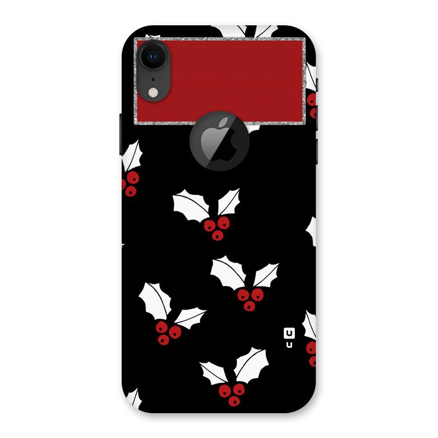 Cherry Leaf Design Back Case for iPhone XR Logo Cut