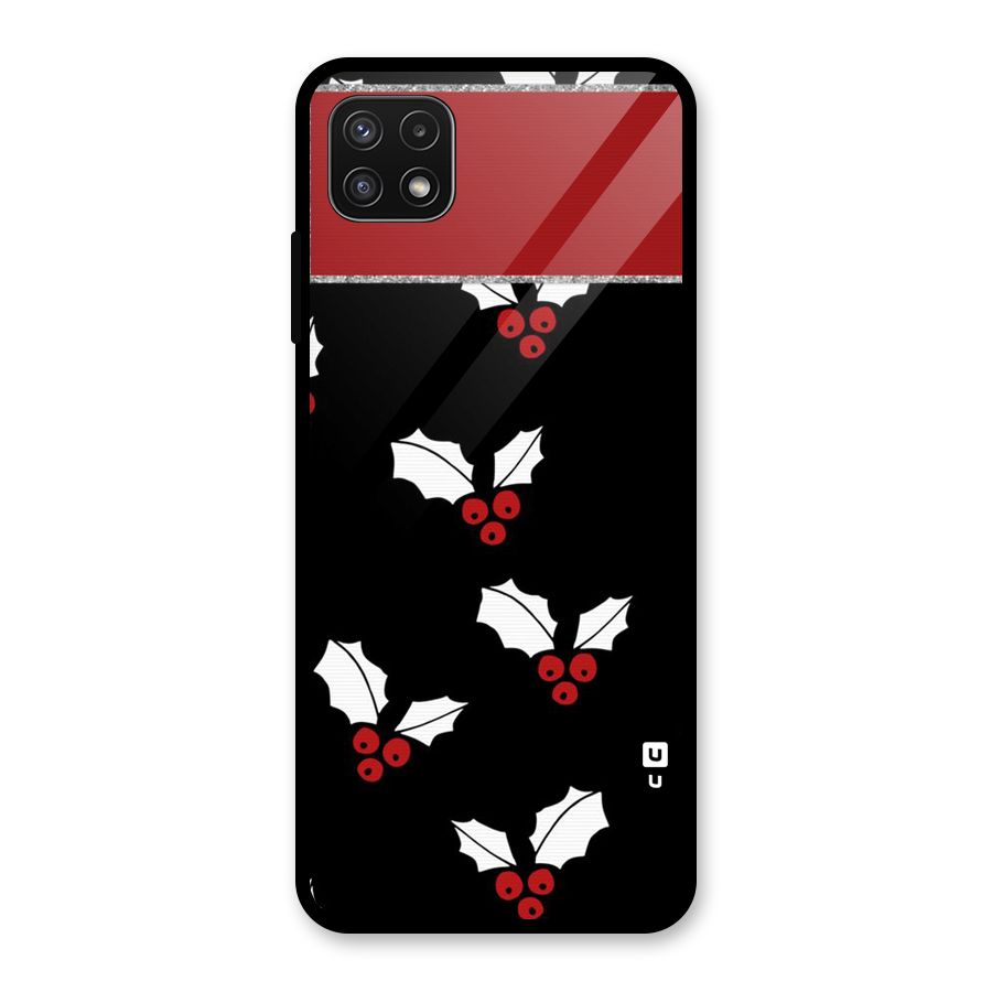 Cherry Leaf Design Glass Back Case for Galaxy A22 5G