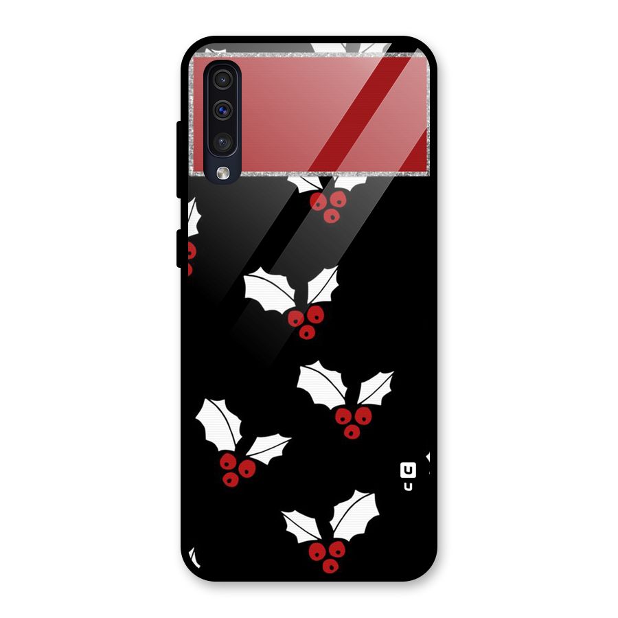 Cherry Leaf Design Glass Back Case for Galaxy A50