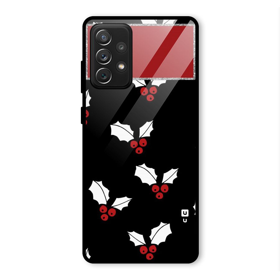 Cherry Leaf Design Glass Back Case for Galaxy A72