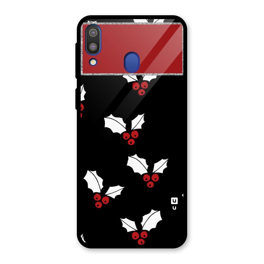 Cherry Leaf Design Glass Back Case for Galaxy M20