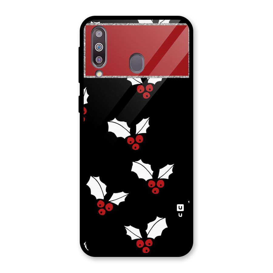 Cherry Leaf Design Glass Back Case for Galaxy M30