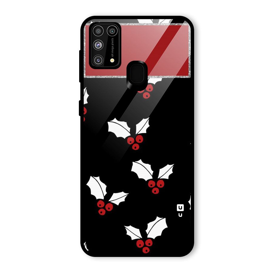 Cherry Leaf Design Glass Back Case for Galaxy M31