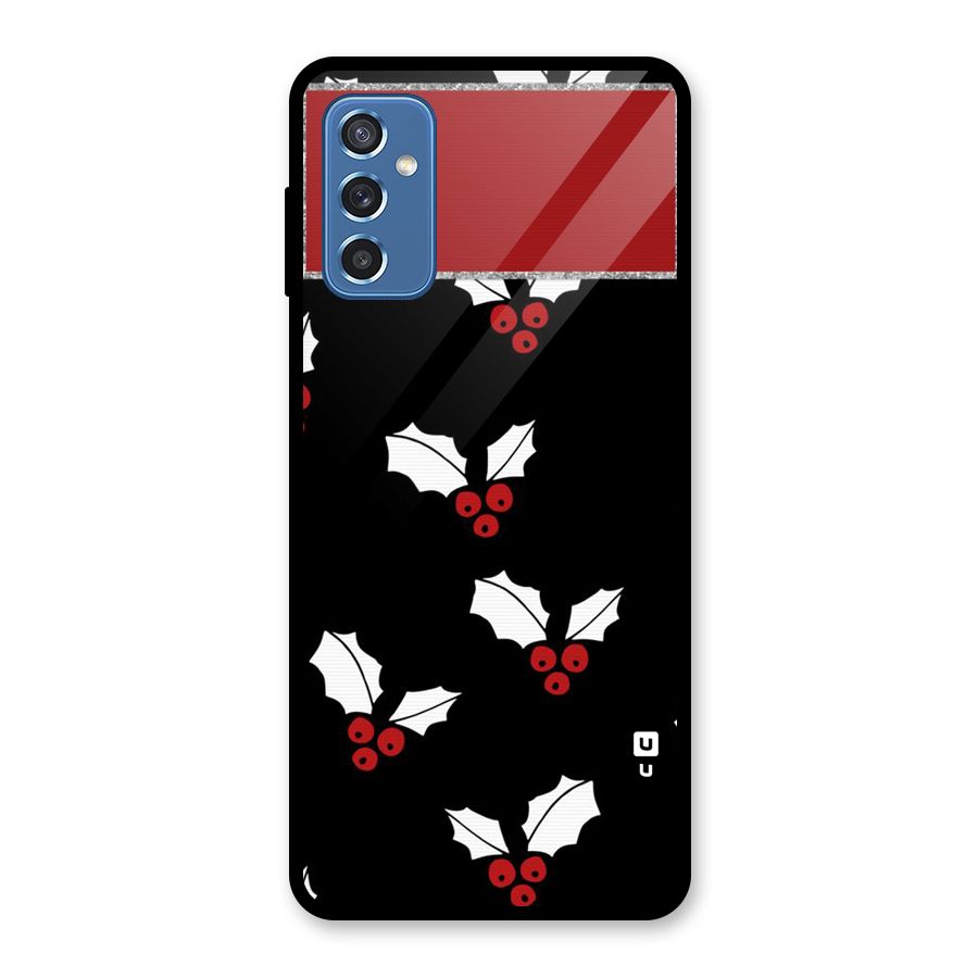Cherry Leaf Design Glass Back Case for Galaxy M52 5G