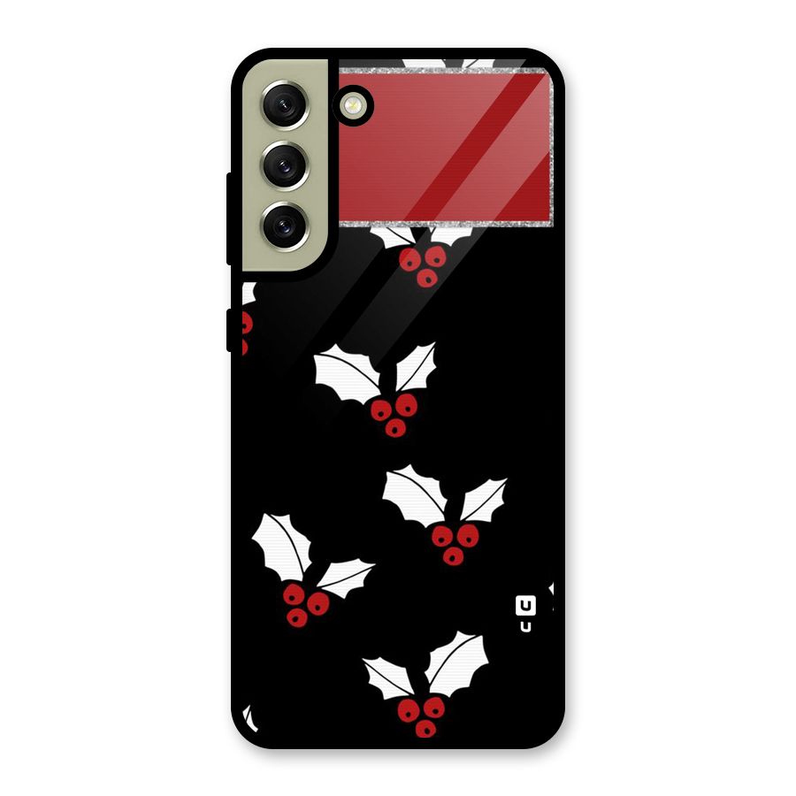 Cherry Leaf Design Glass Back Case for Galaxy S21 FE 5G