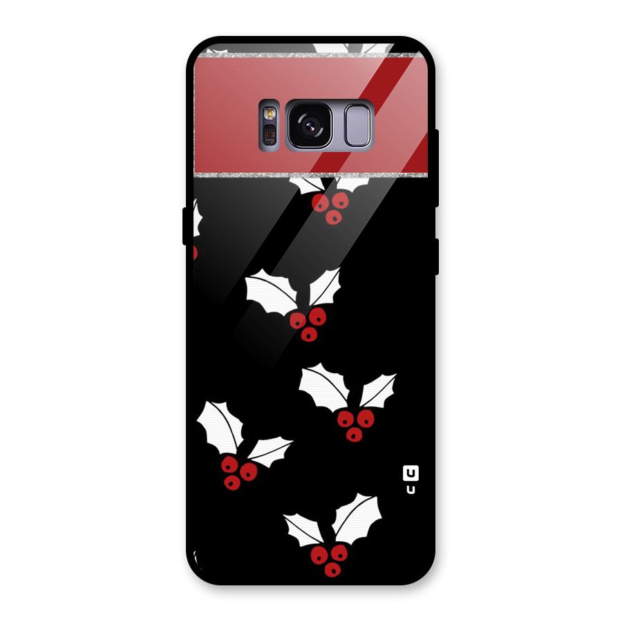 Cherry Leaf Design Glass Back Case for Galaxy S8