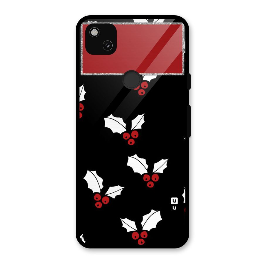 Cherry Leaf Design Glass Back Case for Google Pixel 4a