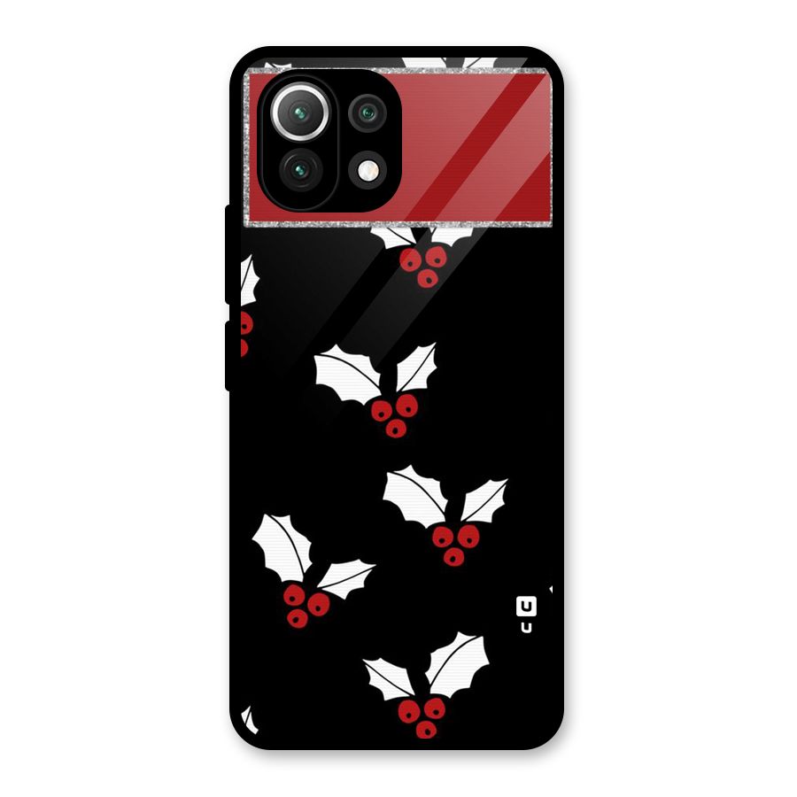 Cherry Leaf Design Glass Back Case for Mi 11 Lite NE 5G