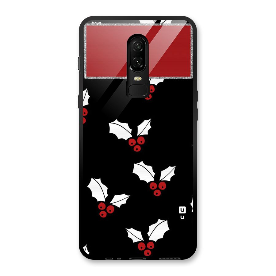 Cherry Leaf Design Glass Back Case for OnePlus 6