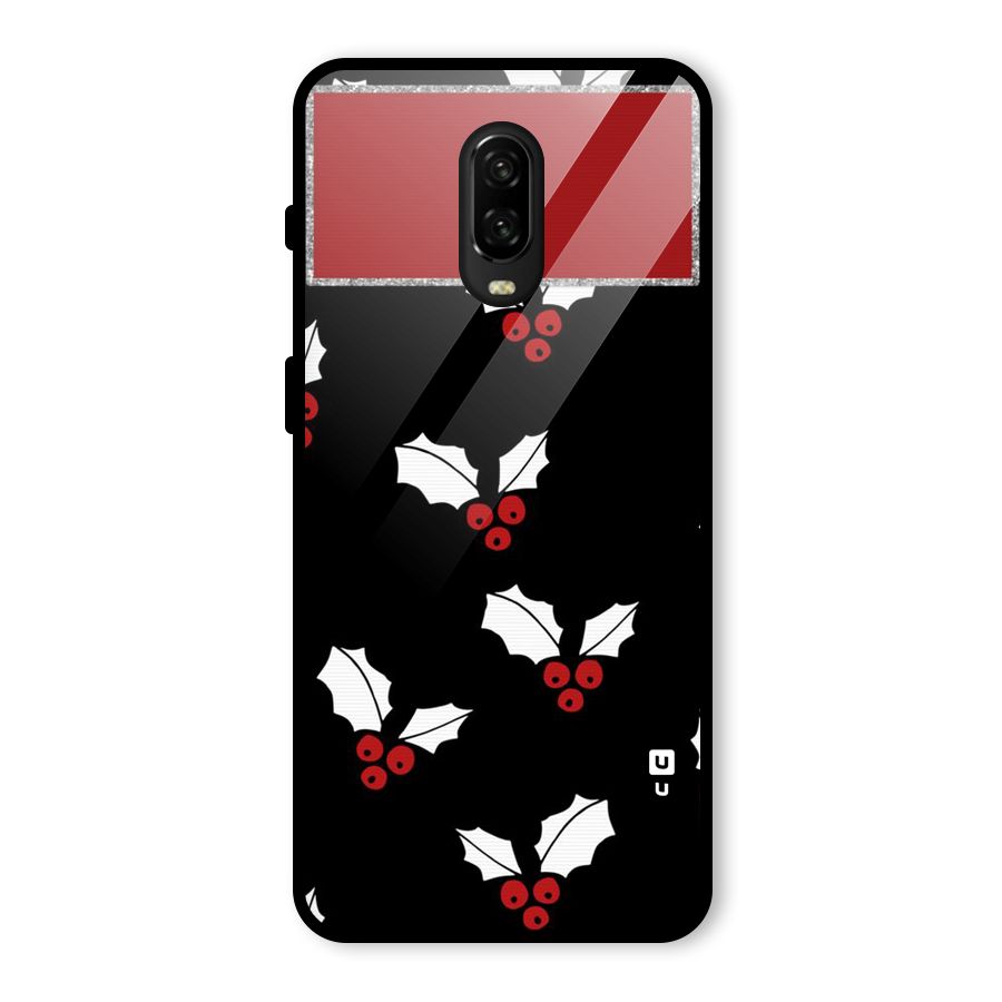 Cherry Leaf Design Glass Back Case for OnePlus 6T